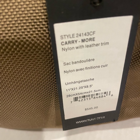 TUMI Carry More Ballistic Nylon and Leather Trim Bag NWT - Picture 11 of 16